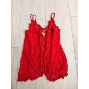 NWT‎ Victoria's Secret The Lacie Slip Lingerie Sz M Red / Animal Print Bows